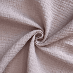 Ткань Муслин Жатый, цвет Пыльно-Розовый (на отрез)  в Магадане