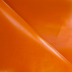 Ткань ПВХ 450 гр/м2, Оранжевый (Ширина 160см), на отрез  в Магадане