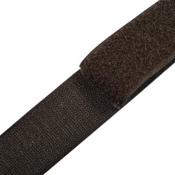 Контактная лента 40мм (38мм) цвет Тёмно-Коричневый (велькро-липучка, на отрез)  в Магадане