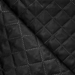 Стеганая подкладочная ткань с синтепоном (100гр/м2), цвет Черный (на отрез)  в Магадане