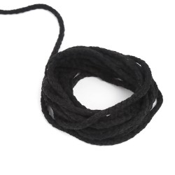 Шнур для одежды тип 2, цвет Чёрный (плетено-вязаный/полиэфир)  в Магадане